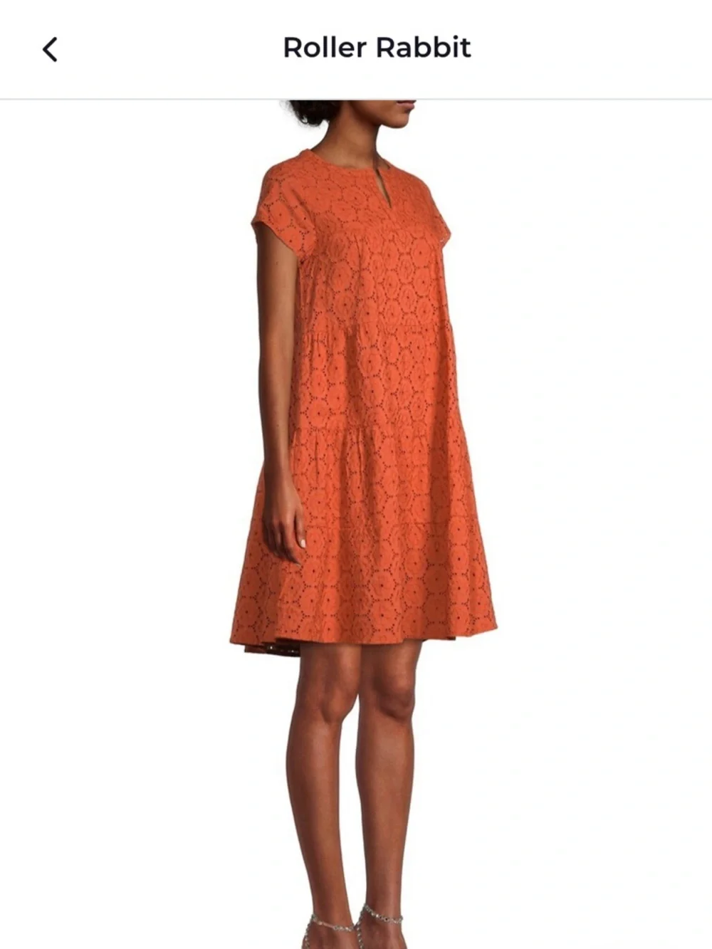 Roller Rabbit Orange Eyelet Swing Mini Dress - Picture 3 of 6